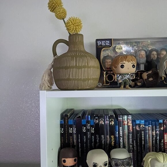 NEW 8 inch Tall Rustic Ceramic Vase for Home Decor, Farmhouse Decorative Vases - Picture 8 of 8